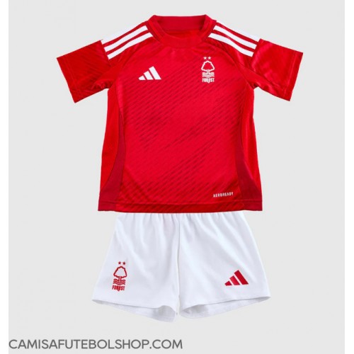 Camisa de time de futebol Nottingham Forest Replicas 1º Equipamento Infantil 2024-25 Manga Curta (+ Calças curtas)